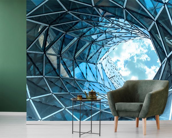Fototapeta 3D Szklany tunel przestrzenna do salonu
