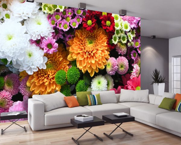 Fototapeta Ściana z kwiatów